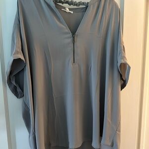 Maurices Gray Zip-Front Blouse